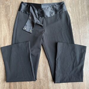 Ellemenno Pinstripe Trousers with Satin